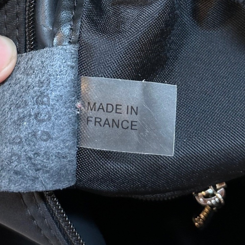 Longchamp Black Large Nylon Hobo Bag Purse Zipper Closure Made In France - Picture 11 of 11